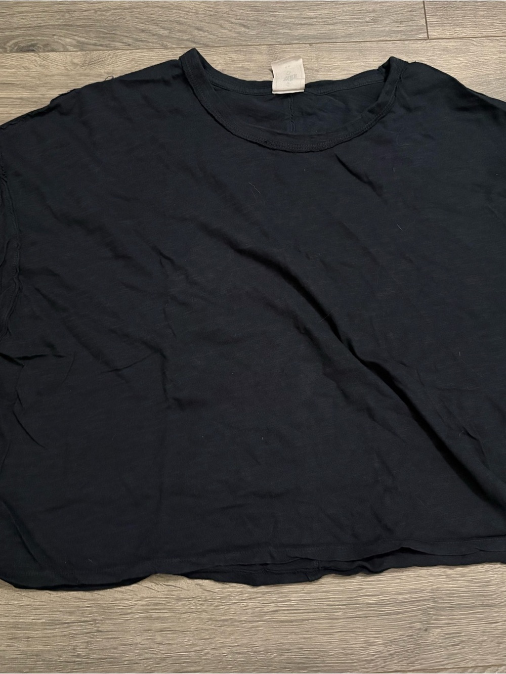 We The Free Black Short Sleeve Crop Tee